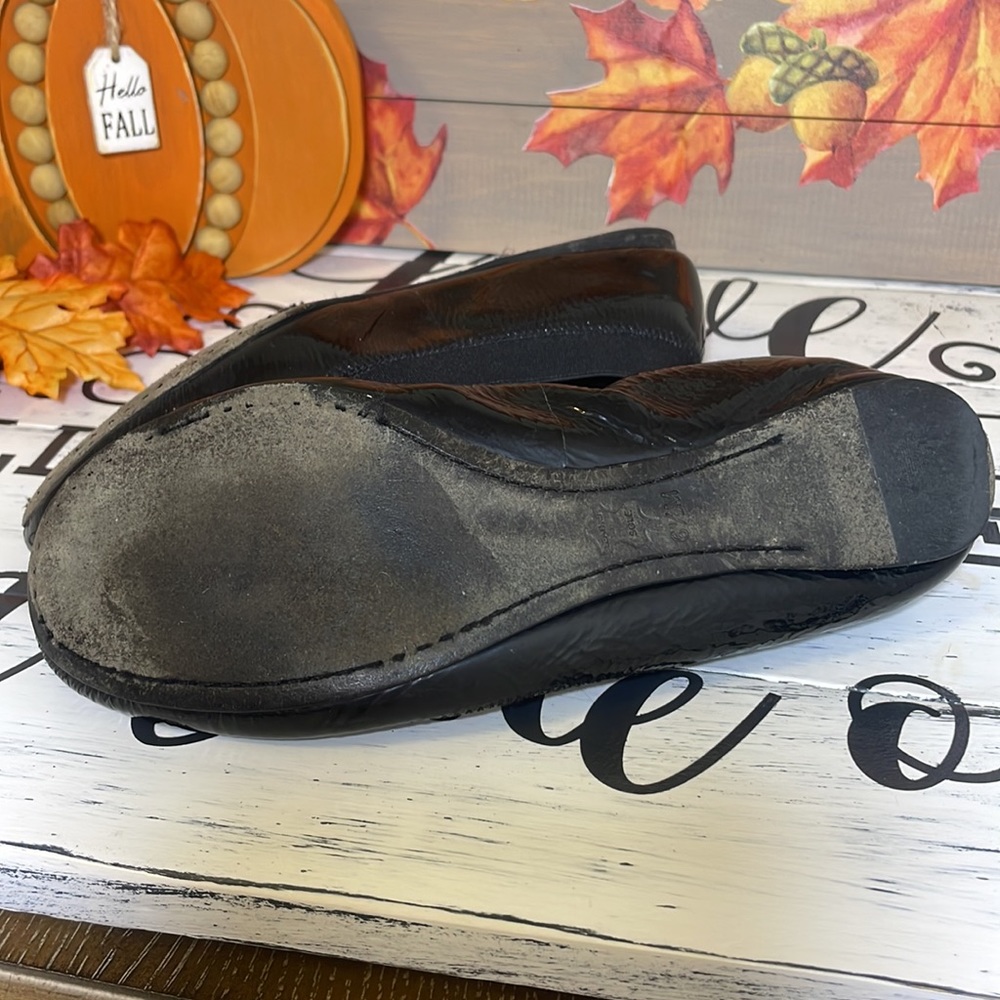 Tory Burch Black Caroline Leather Elastic Flats - image 5